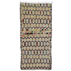 Vintage Azilal Berber Moroccan Rug with Harlequin Design