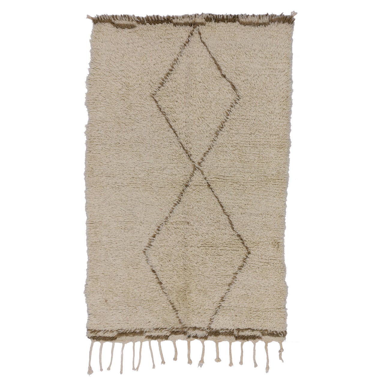 Vintage Beni Ourain Moroccan Rug with Minimalist Appeal and Modern Design