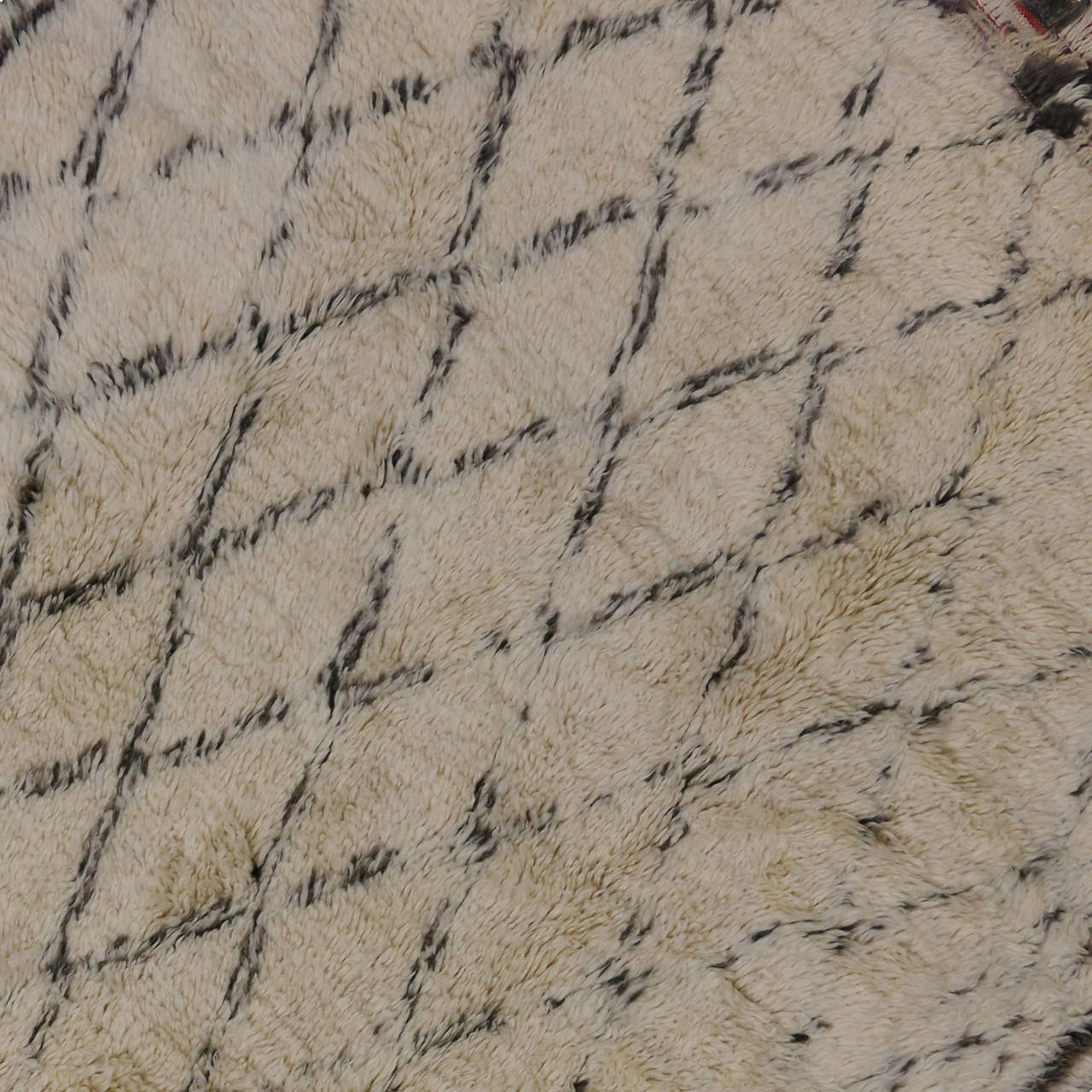 Wool Mid-Century Modern Beni Ourain Moroccan Rug