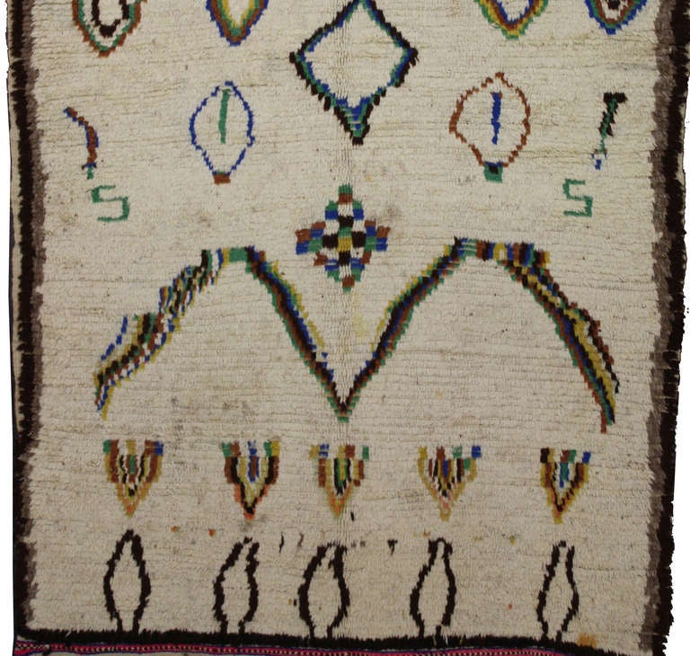 Tribal Vintage Moroccan Berber Azilal Rug, 04'10