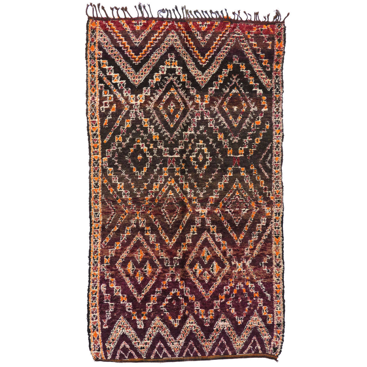Vintage Berber Moroccan Rug with MidCentury Modern Bohemian Style For