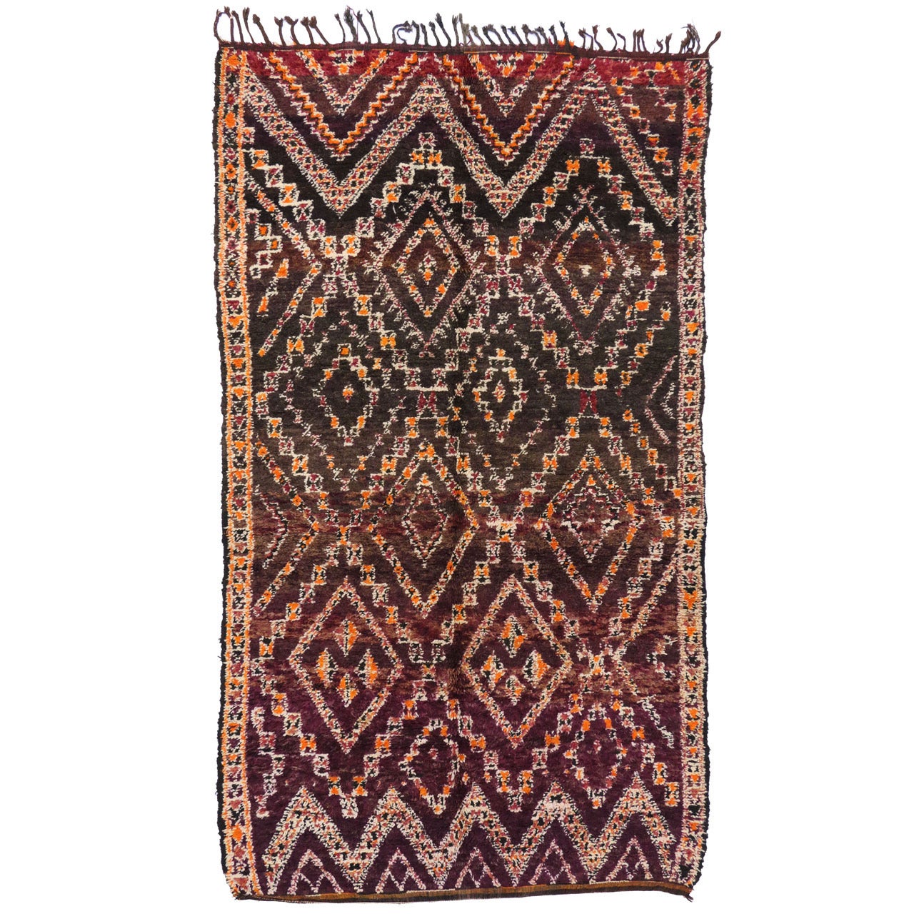 Vintage Moroccan Tribal Rug from Beni Ouarain at 1stDibs