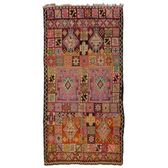 Tapis berbère marocain Boujad vintage avec style bohème postmoderne