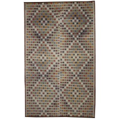 Vintage Turkish Kilim Rug with Modern Design and Industrial Aesthetic 9