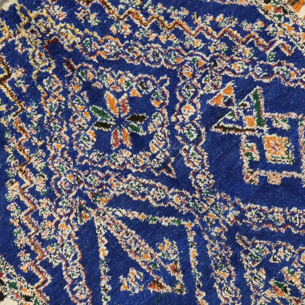 Moroccan Vintage Beni Ouarain in Cobalt Blue