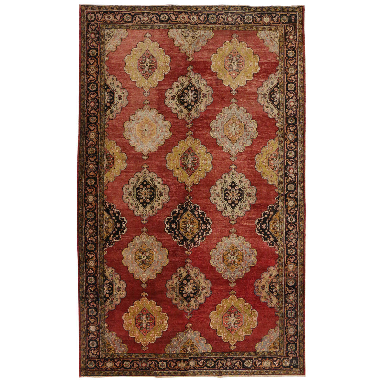 Vintage Turkish Oushak Area Rug with Modern Design For Sale at 1stdibs