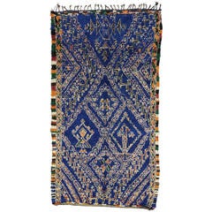 Vintage Beni Ouarain in Cobalt Blue