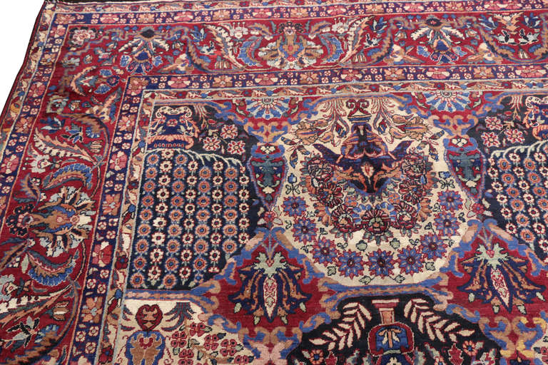 19th Century Antique Persian Yazd Palace Rug with Victorian Style and Garden Design For Sale