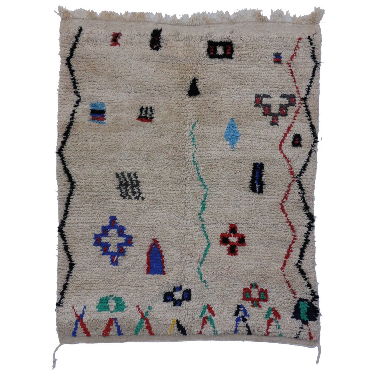 Berber Moroccan Rug with Tribal Design from Azilal Region