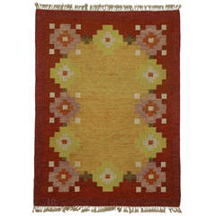 Scandinavian Modern Swedish Rollakan Kilim by Ida Rydelius 6