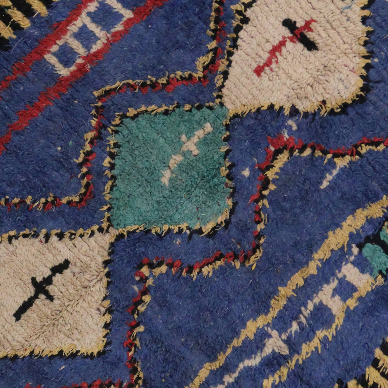 Hand-Knotted Vintage Moroccan Berber Azilal 