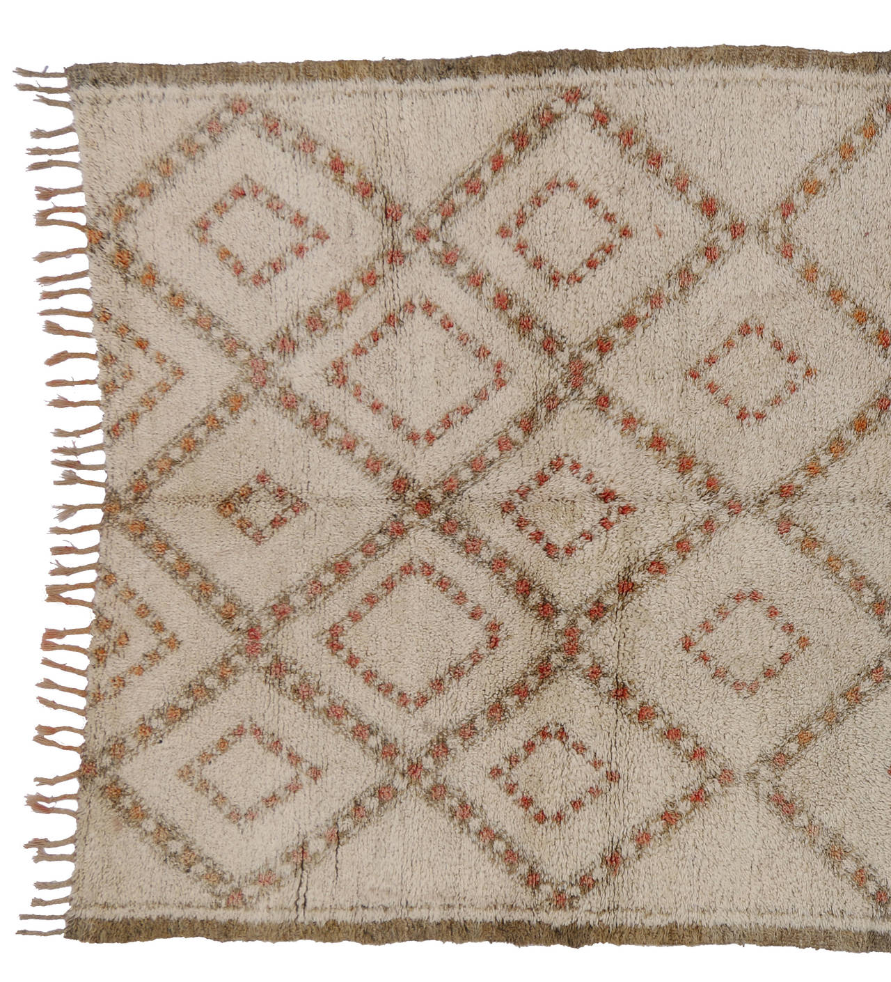 Wool Vintage Beni Ouarain Moroccan Rug