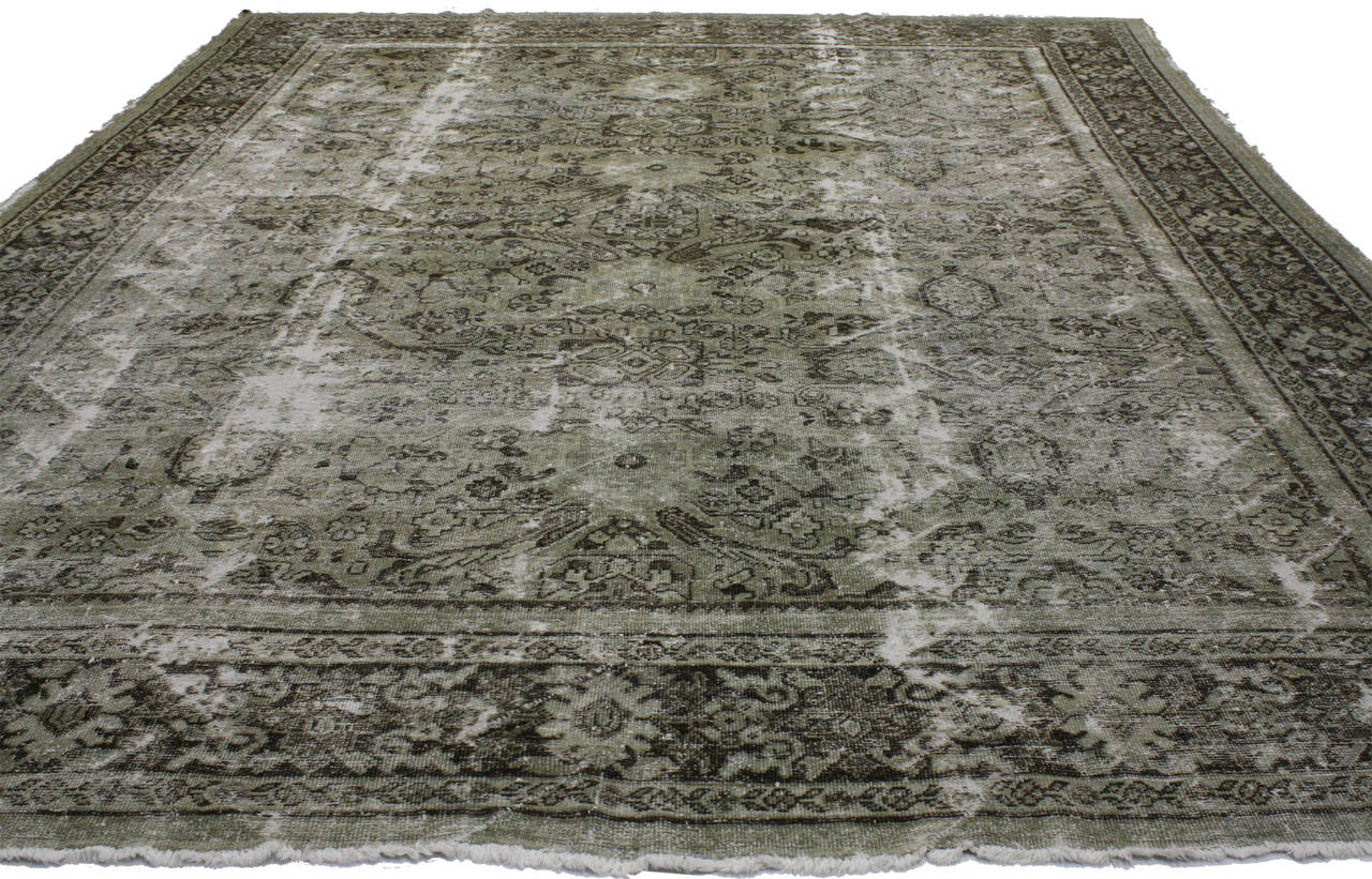 Early 20th Century Distressed Antique Persian Mahal, 10'03