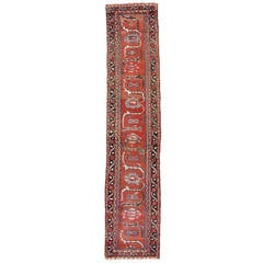 Distressed Antique Persian Hamadan Carpet Runner 11