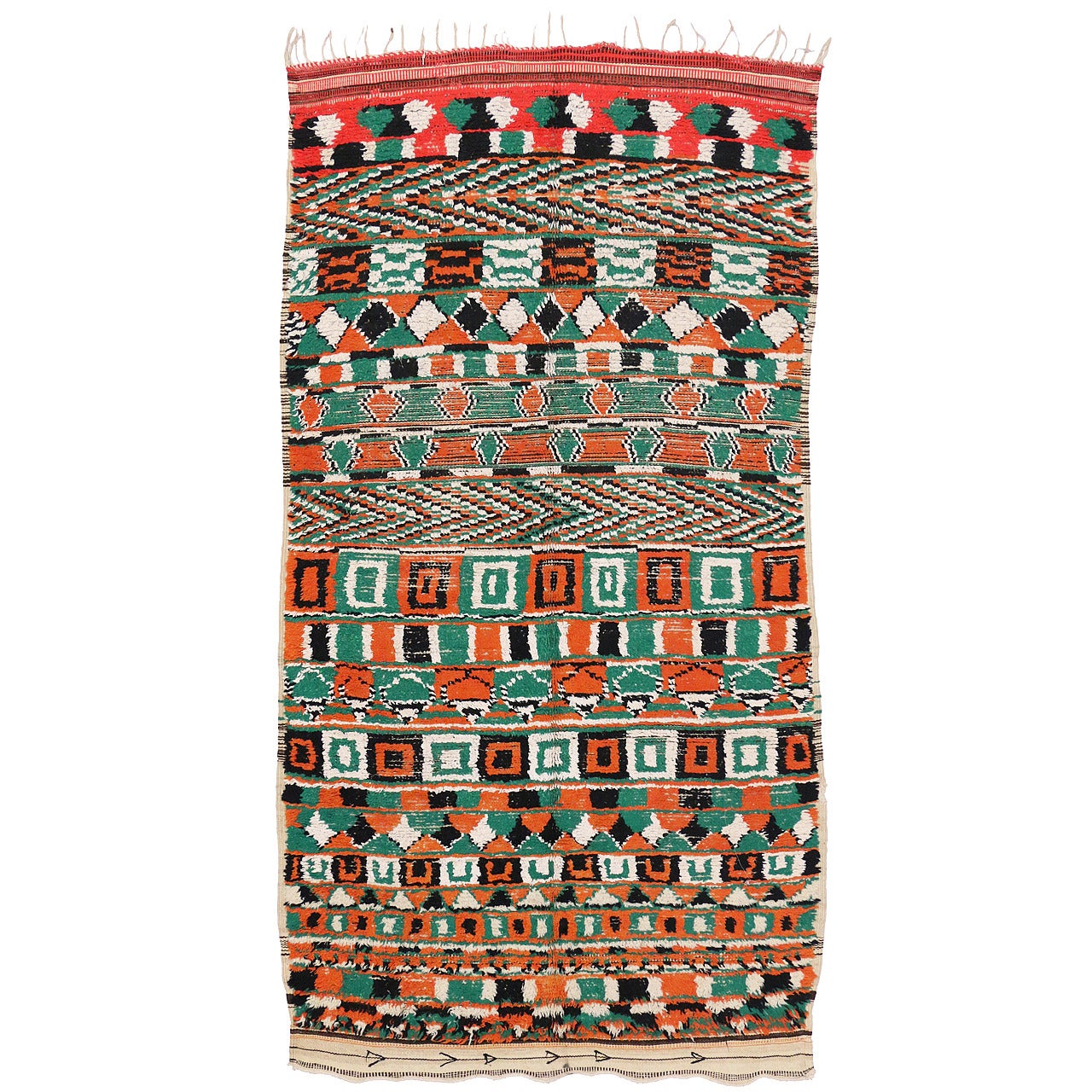 Vintage Berber Moroccan Runner with Tribal Style, Shag Hallway Runner