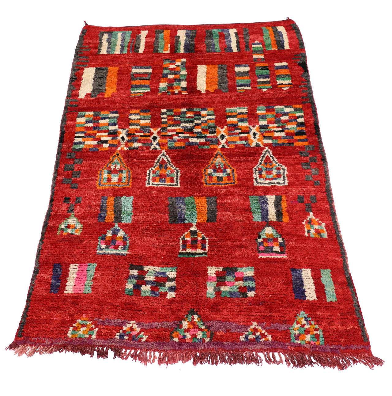 Wool Vintage Berber Moroccan Rug with Modern Tribal Style