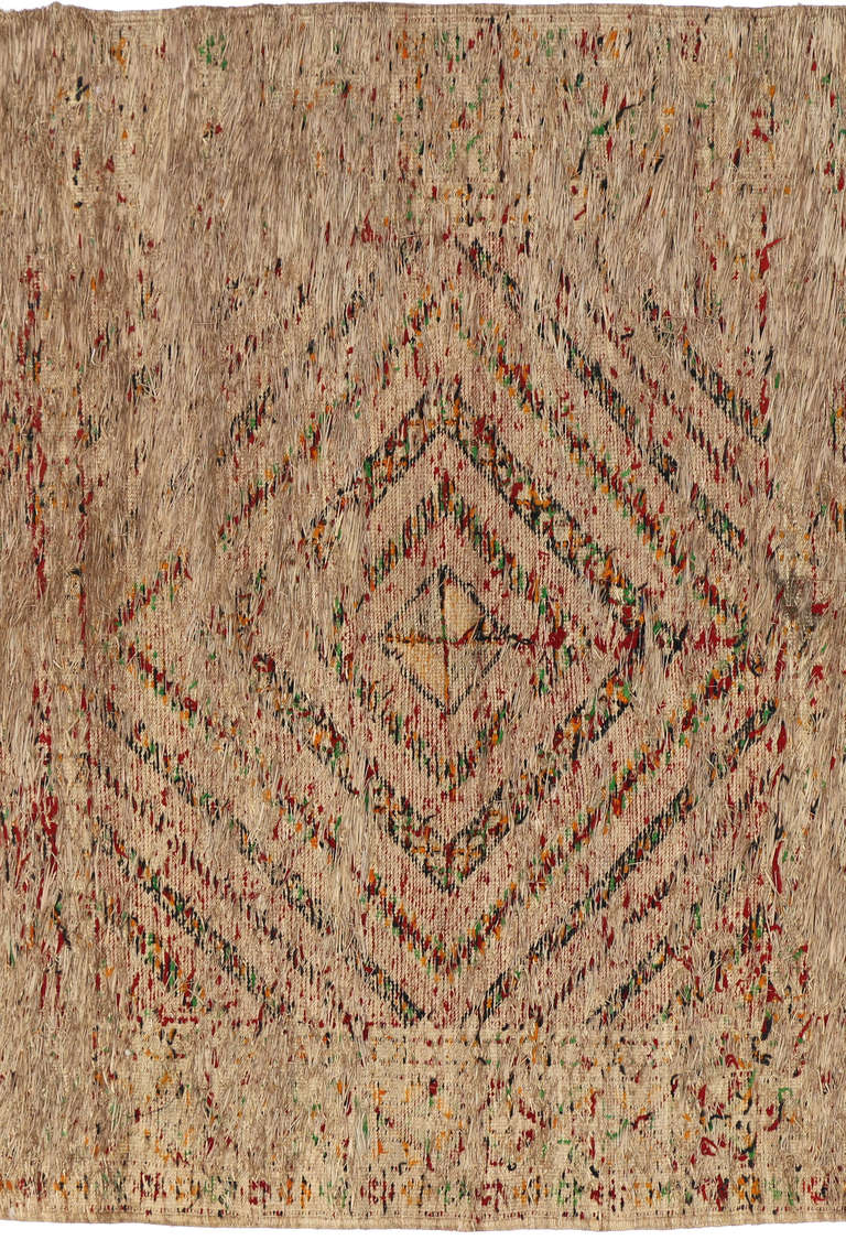 Judaica Moroccan Bamboo Vintage Kilim Rug with Star of David In Excellent Condition In Dallas, TX
