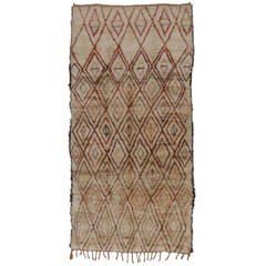 Mid-Century Modern Beni Ourain Moroccan Rug with Tribal Designs