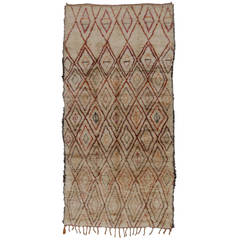 Mid-Century Modern Beni Ourain Moroccan Rug with Tribal Designs 7