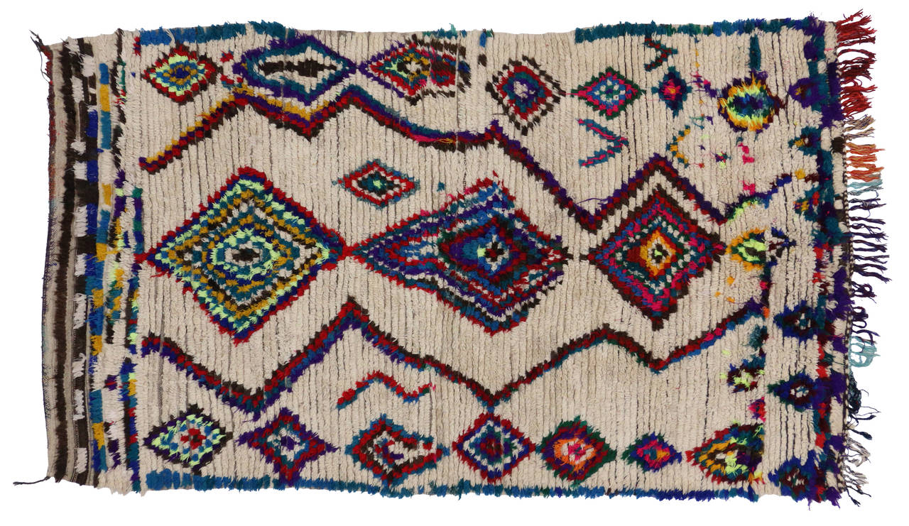 20th Century Vintage Berber Moroccan Rug with Contemporary Abstract Design