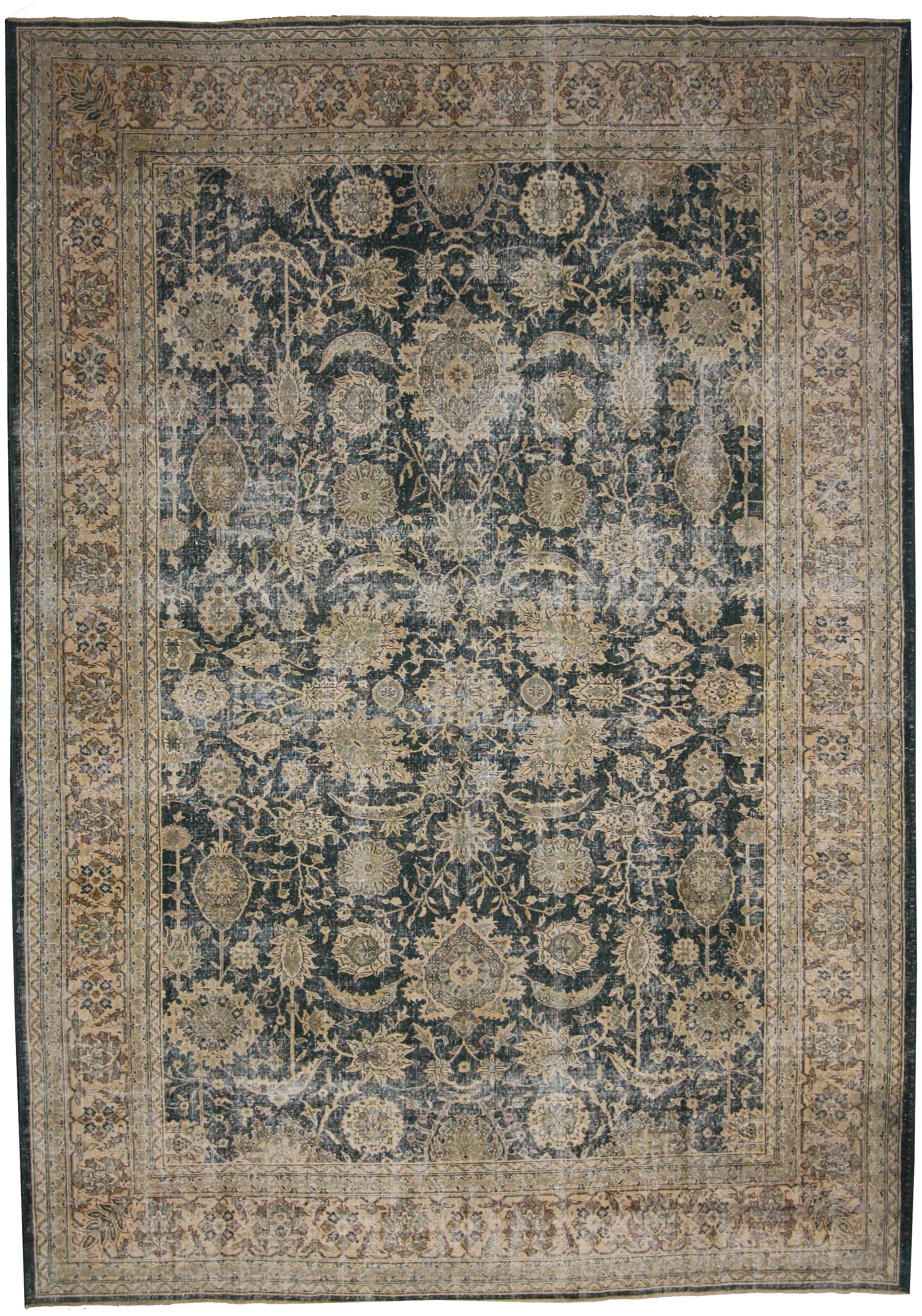 Distressed Vintage Turkish Sivas Area Rug with Industrial Artisan Style