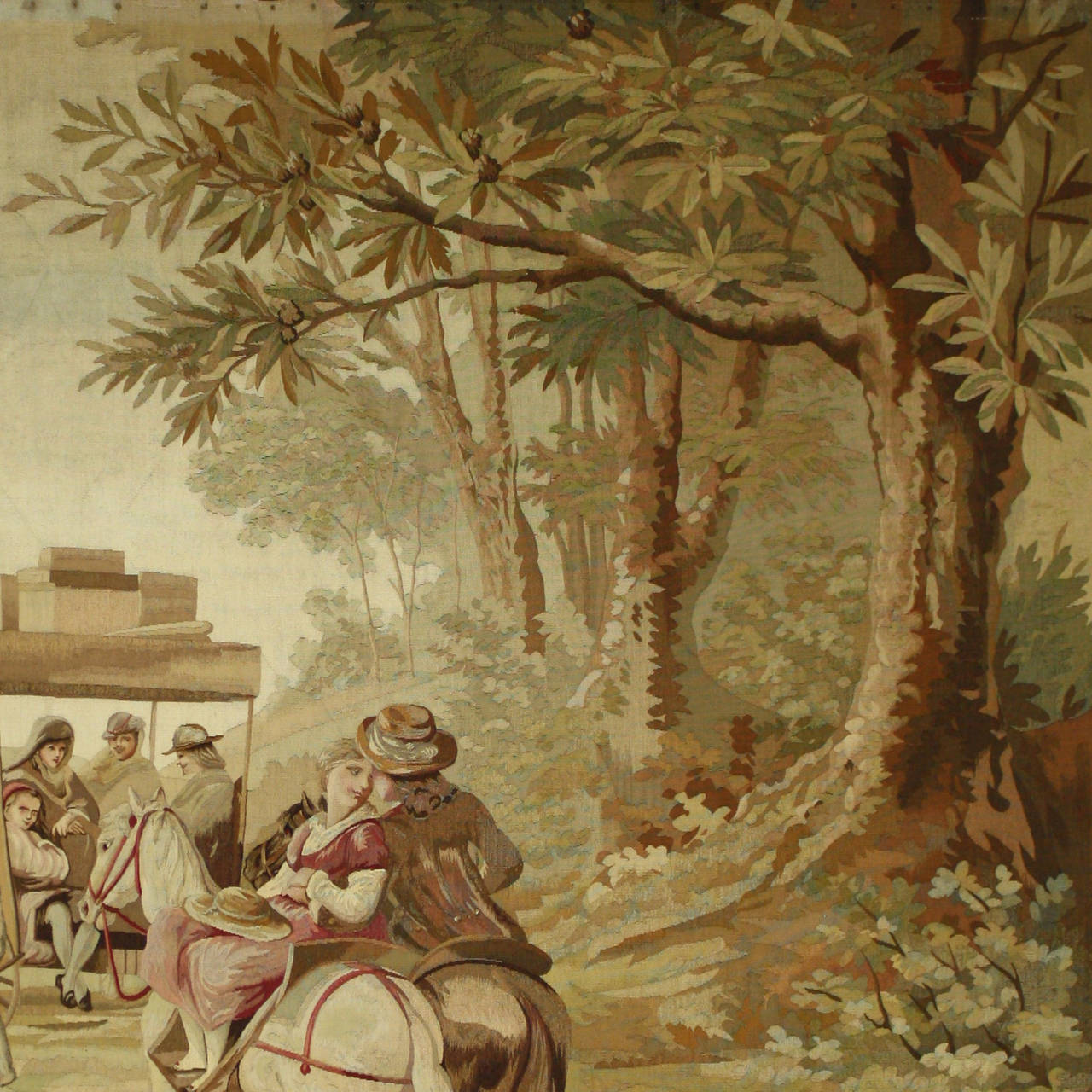 Français Tapisserie pastorale française ancienne de la fin du XIXe siècle Route de Limoges Louis XV Art en vente