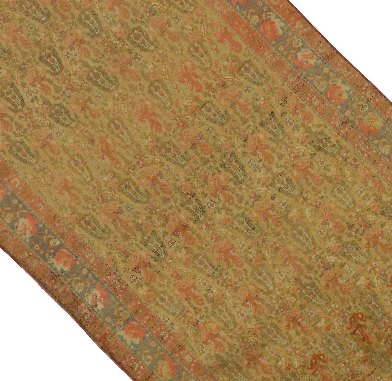 Antique Persian Mahal Carpet Runner, Long Persian Runner For Sale at