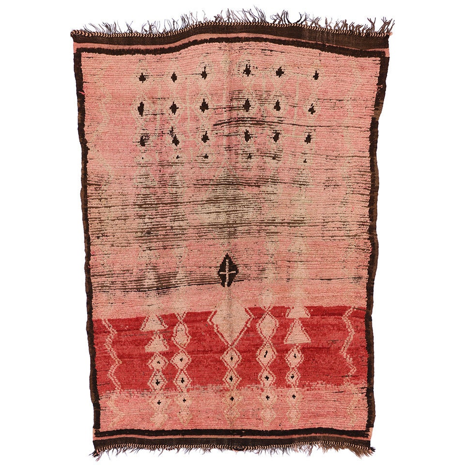 Vintage Pink and Red Moroccan Rug 5'7" x 8'2" at 1stDibs vintage pink