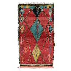 Vintage Moroccan "Protection" Berber Azilal Rug, 03
06" x 05
07"