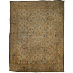 Antique Turkish Oushak Angora Wool Oversize Rug 5
