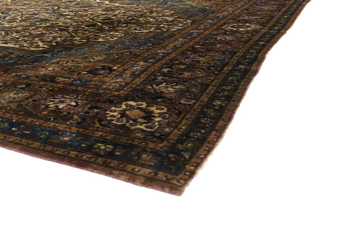 Antique Persian Mohtashem Kashan Silk Rug For Sale at 1stdibs