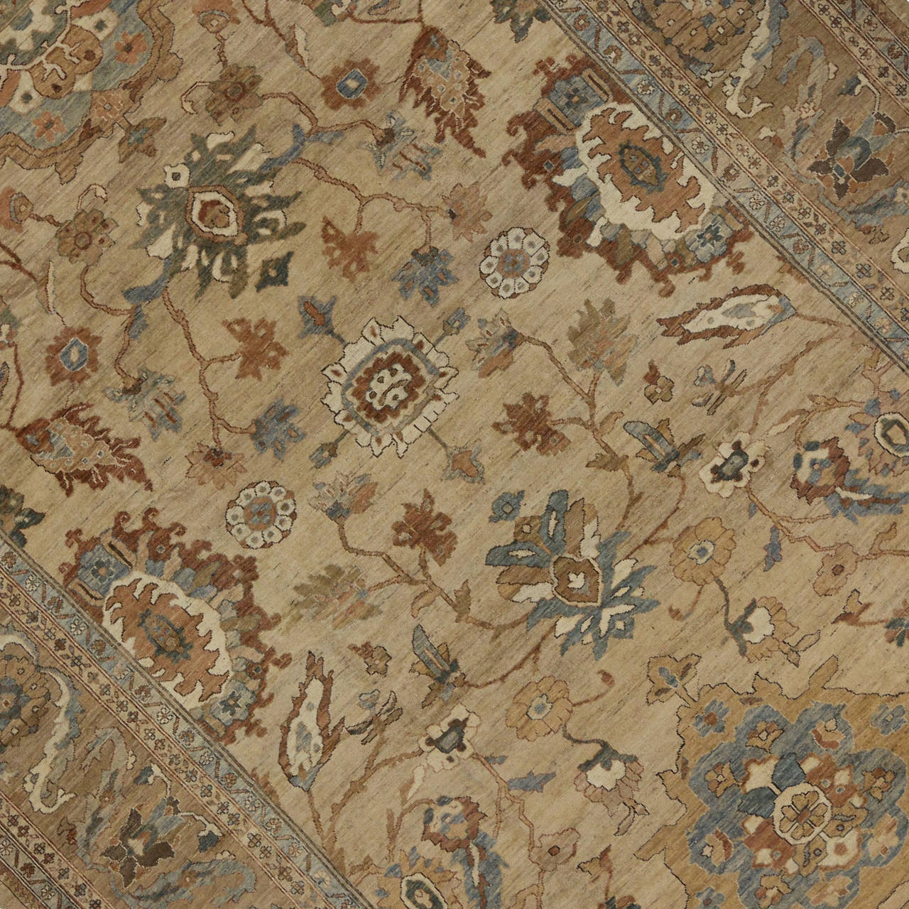 Transitional Persian Sultanabad Rug with Modern Style in Neutral Colors