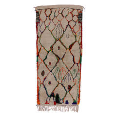 Mid-Century Modern Berber Moroccan Carpet Runner with Tribal Designs 5