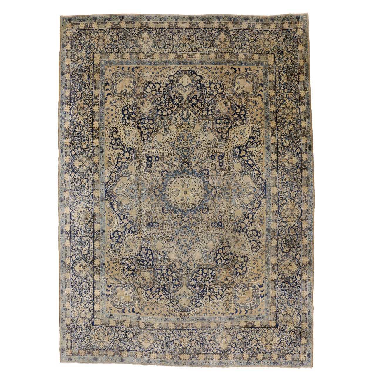 Antique Persian Yazd Rug For Sale at 1stdibs