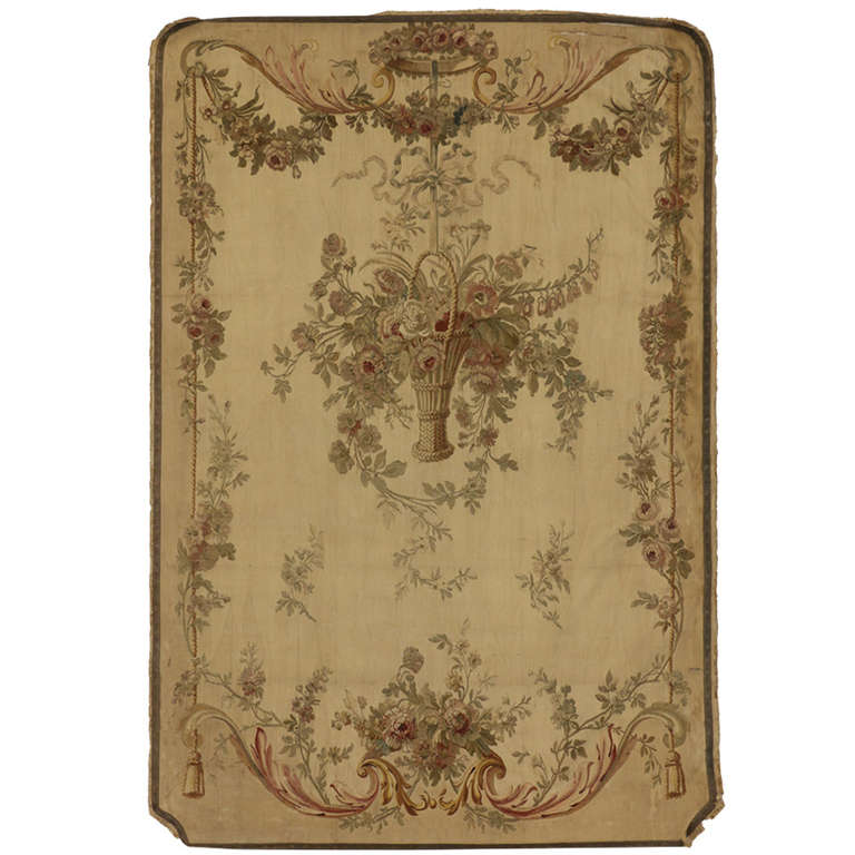 Antique French Aubusson Silk Tapestry For Sale at 1stdibs