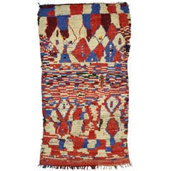 Vintage Berber Moroccan Rug with Abstract Design and Tribal Style