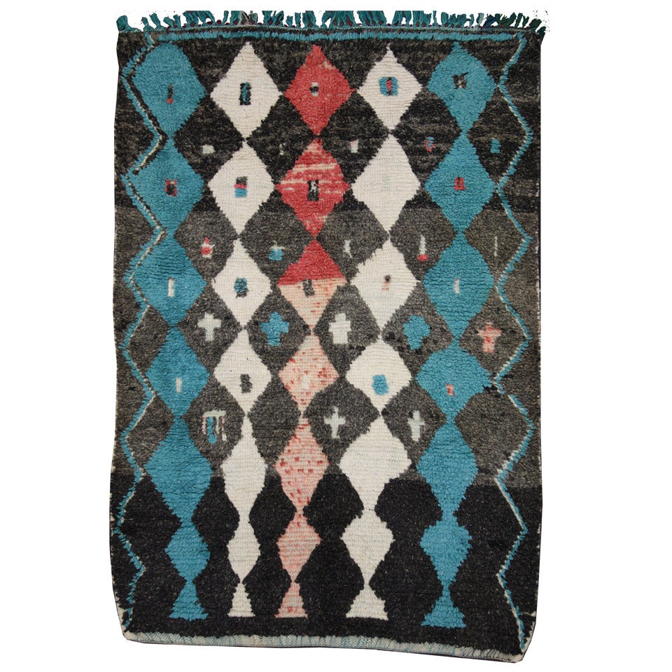 Vintage Azilal Berber Moroccan Rug with Modern Design