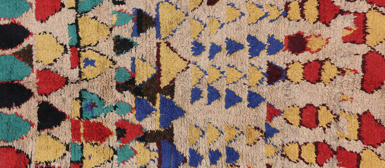 Tribal Style Vintage Moroccan Azilal Runner, Berber Moroccan Shag Hallway Runner 2