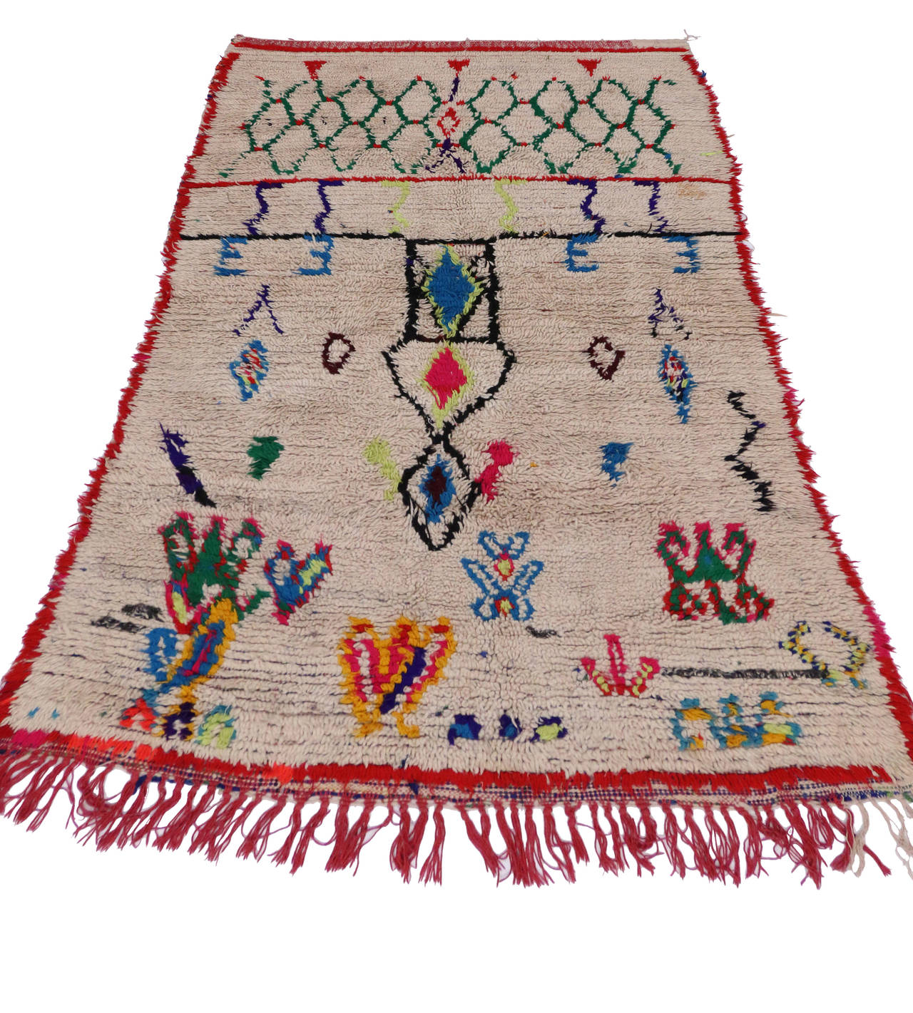 20th Century Berber Moroccan Rug with Abstract Tribal Design