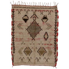Vintage Moroccan Azilal Rug with Rustic Bohemian Tribal Style