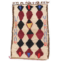 Vintage Azilal Berber Moroccan Rug with Tribal Design