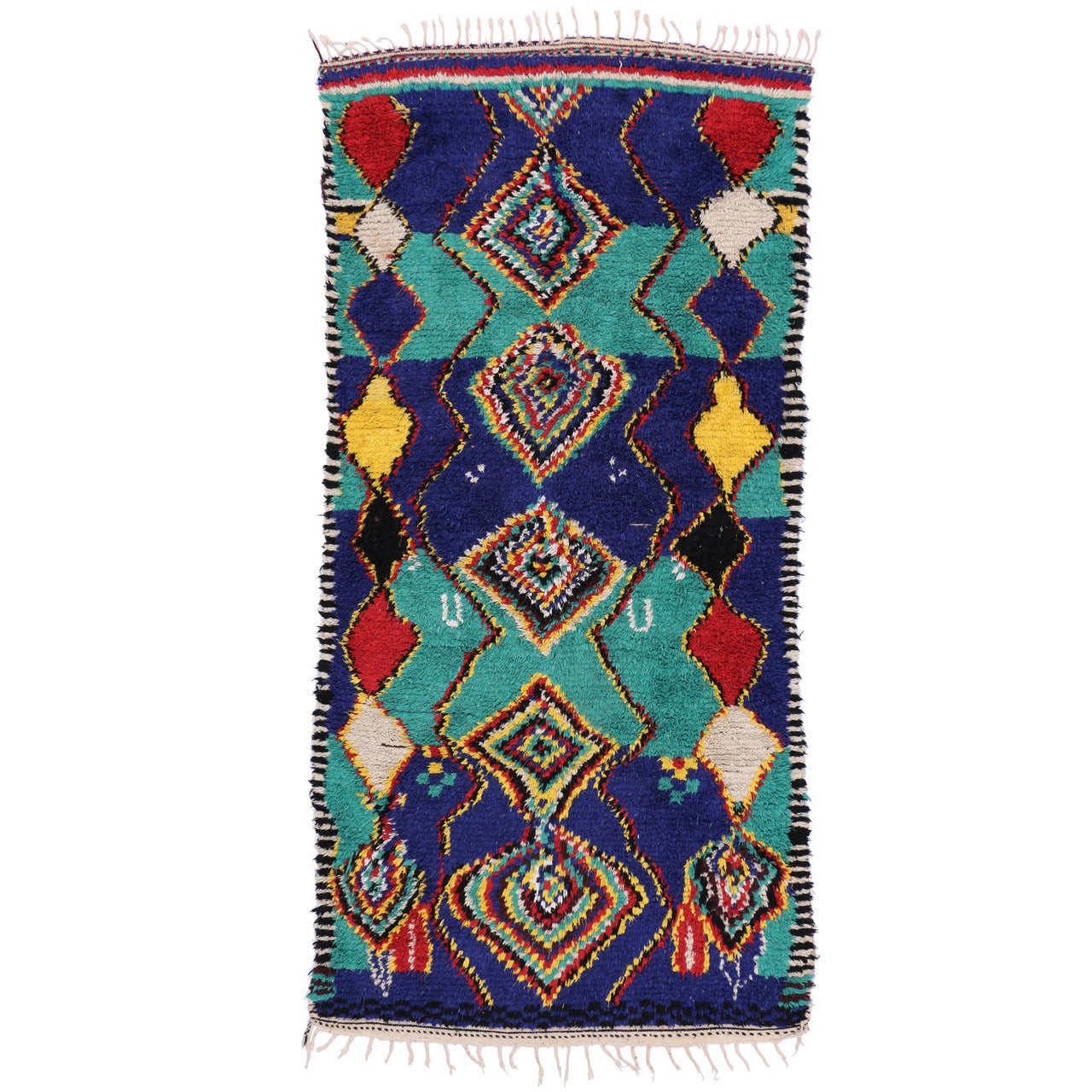 Contemporary Berber Moroccan Rug with Post-Modern Bauhaus Style For Sale