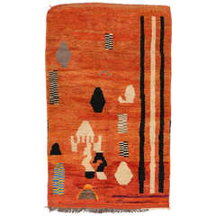 Mid-Century Modern Berber Moroccan Rug with Art Deco Design 6