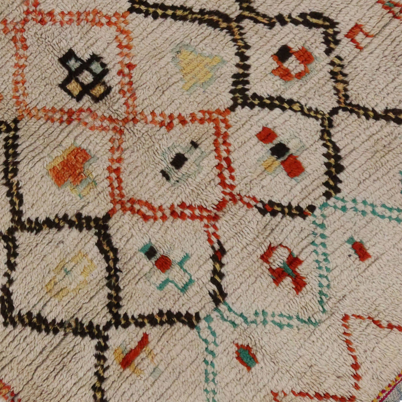 Mid-Century Modern Vintage Berber Moroccan Rug