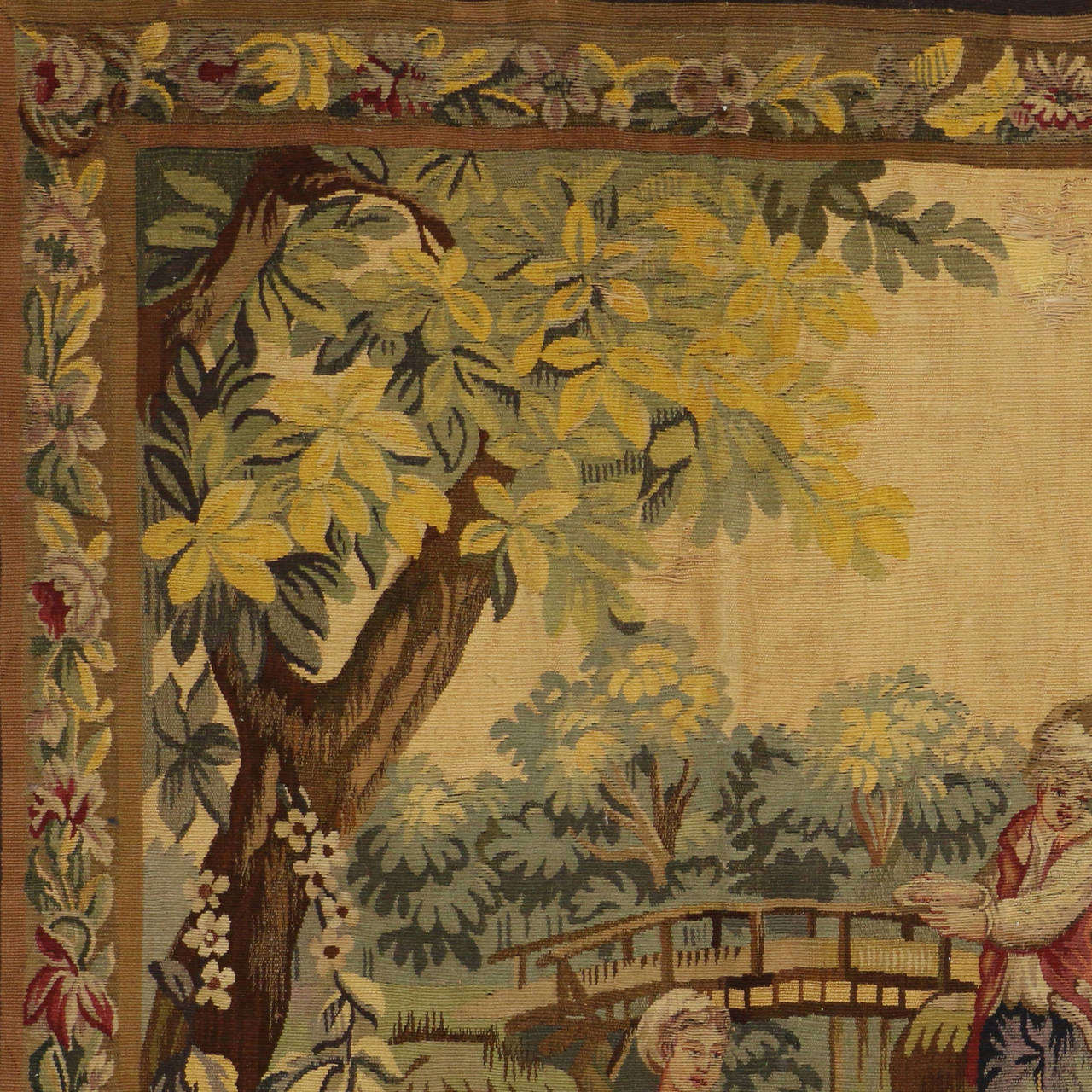 Late 19th Century Antique Tapestry with Old World Charm and French