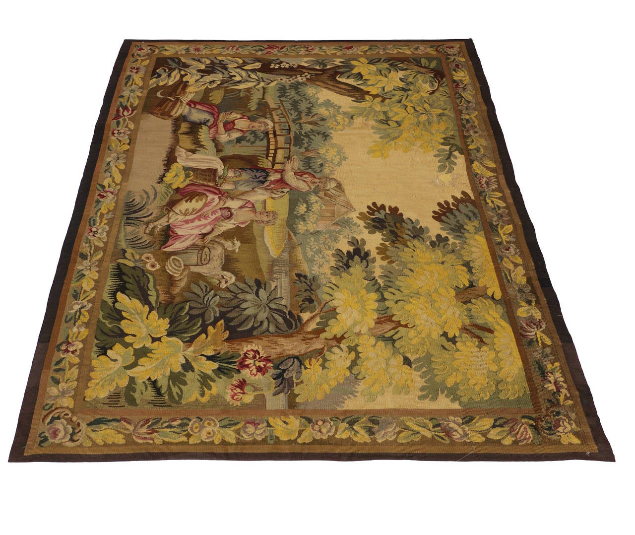 Late 19th Century Antique Tapestry with Old World Charm and French Colonial Style For Sale at