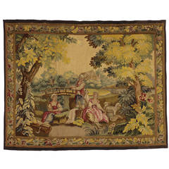 Late 19th Century Antique Tapestry with Old World Charm & French Colonial Style 1