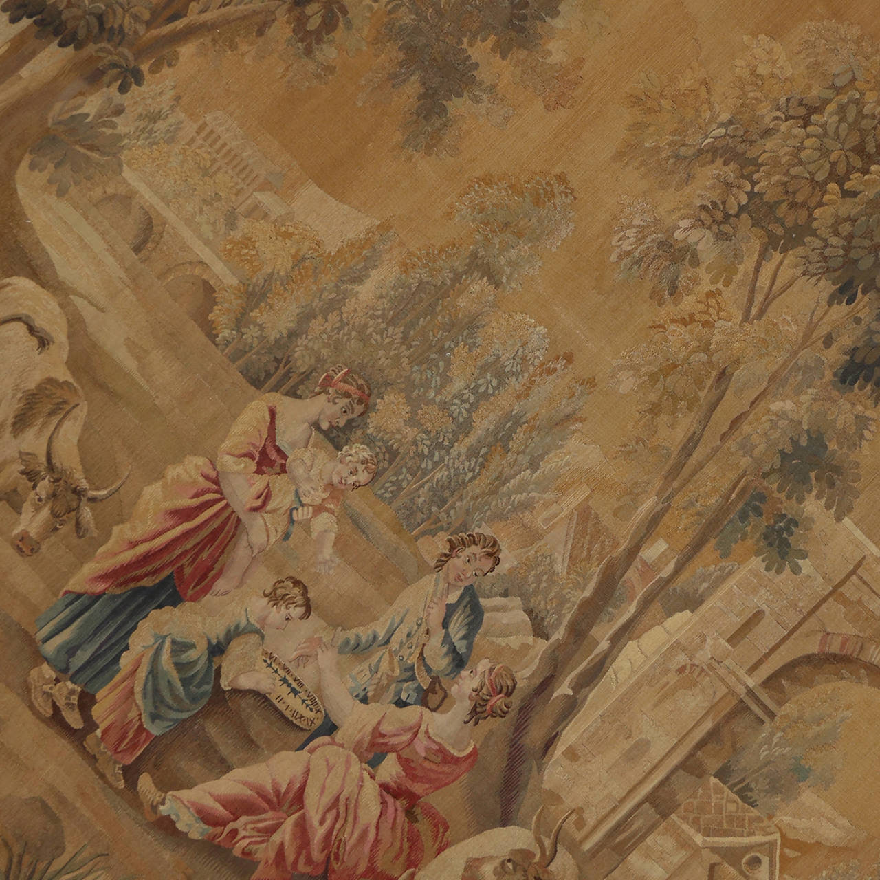 Late 19thCentury Antique French Aubusson Wall Tapestry with Old World