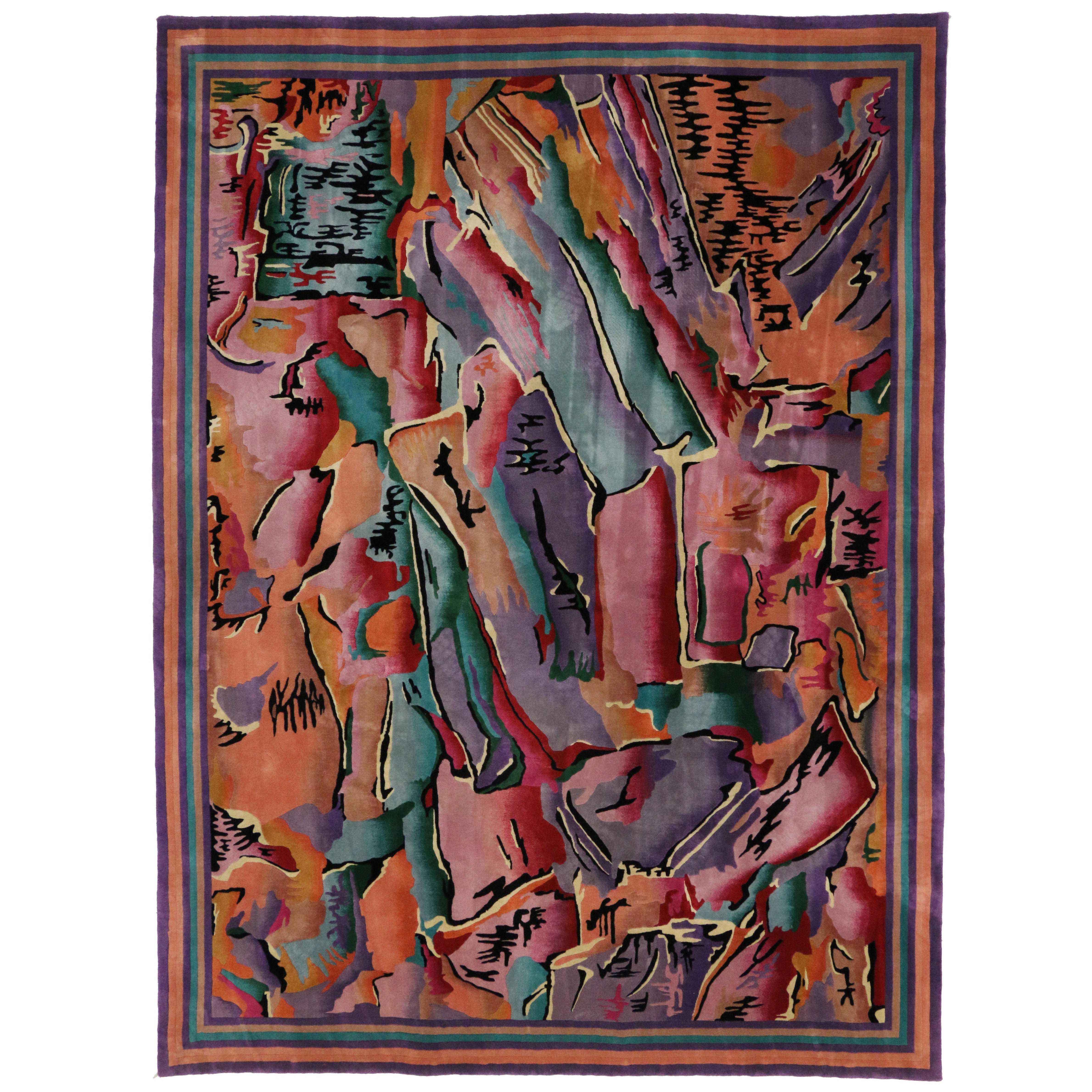 Art Deco Savonnerie Vintage Rug, 09
02" x 12
03"