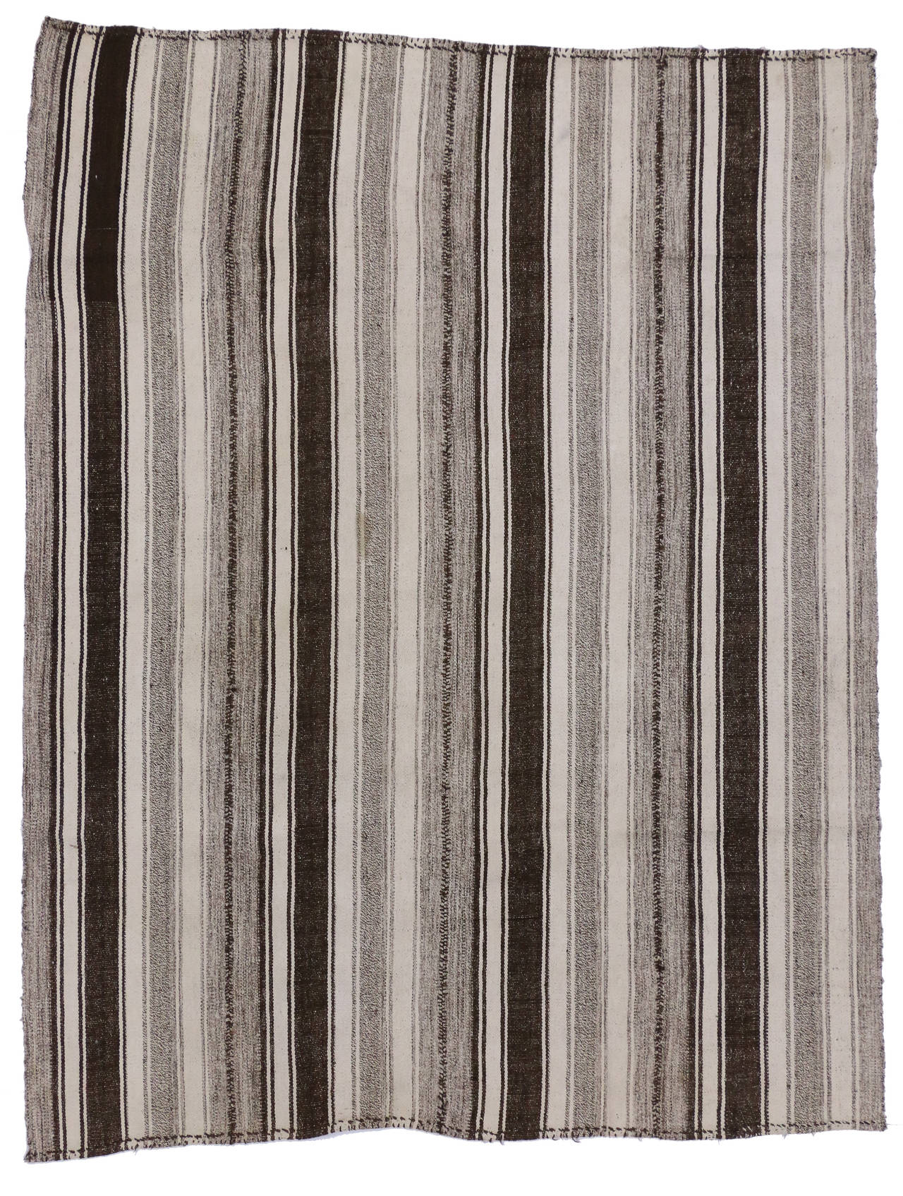 Vintage Turkish Kilim with Mid-Century Modern Design